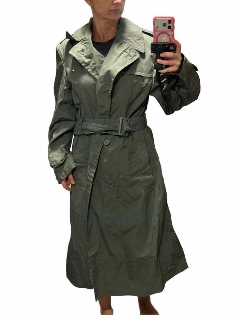 Vintage 70s US ARMY trench Raincoat 40S Halloween